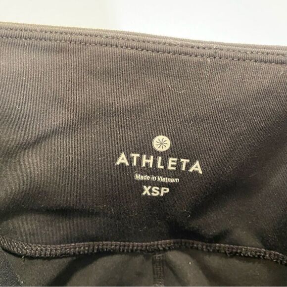 Athleta black moto legging with faux leather detail size xs petite - Picture 6 of 7